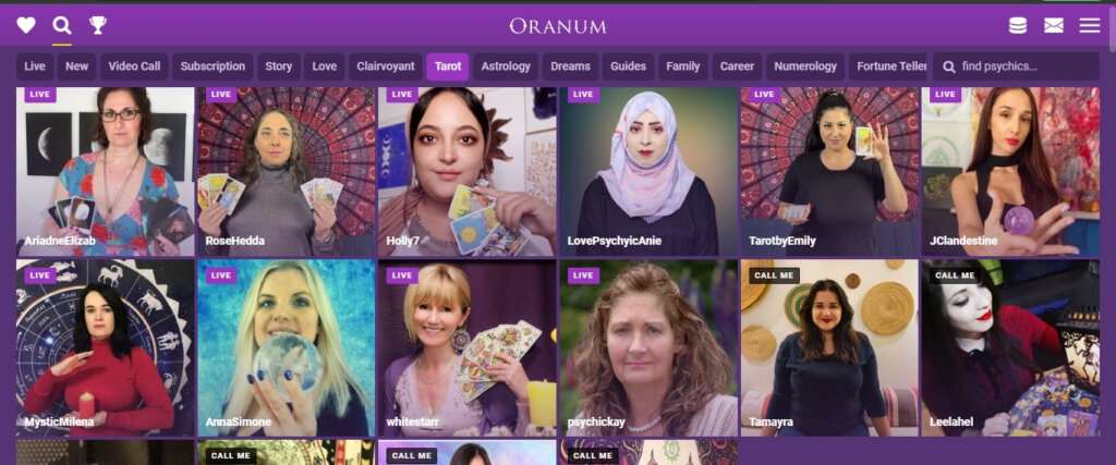 schedule a session with Oranum psychics