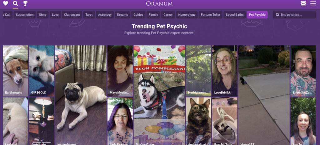 Oranum Pet Psychics